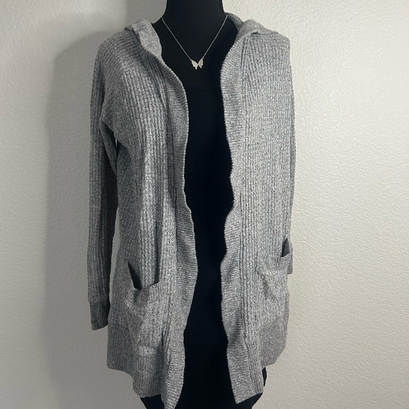 Mudd grey hooded long cardigan - Picture 1 of 8